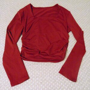 Ruched Stretch Top 2XL (Fits 38–56" Bust) Soft Grunge Y2K Layering Bodycon Shirt